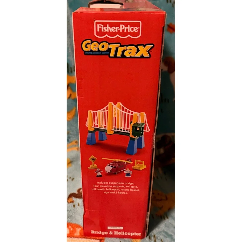 Fisher Price GeoTrax Bridge & Helicopter Toys R Us Exclusive Red Rescue Set